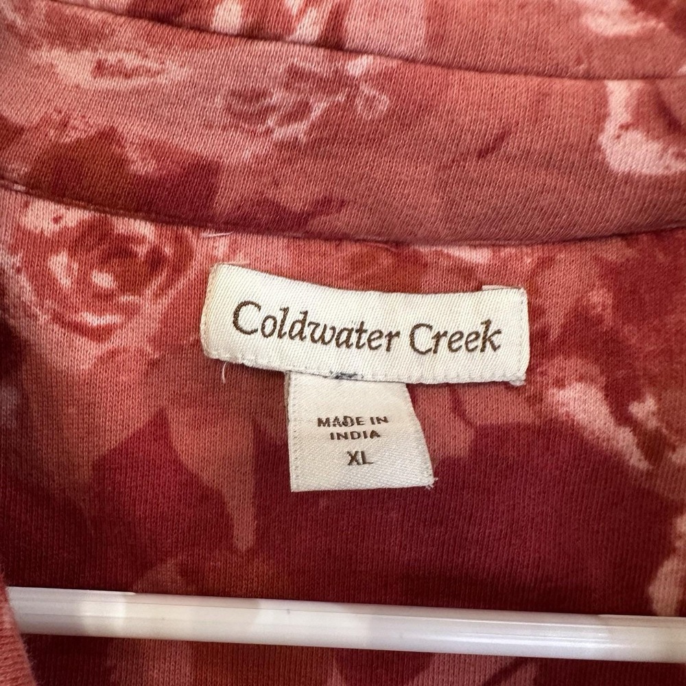 Womens Coldwater Creek 100% Cotton Light Dressy Jacket Rose‎ Pink Pink Button XL - Picture 4 of 10